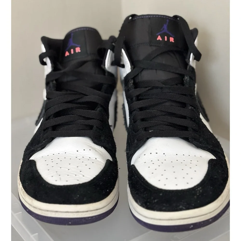 Air Jordan 1 Mid SE Retro Varsity Court Purple MENS 852542-105 Size 9.5